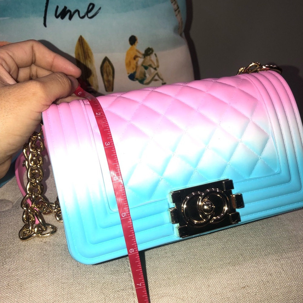 Luxury Rainbow Jelly Chain Crossbody Bag Excellent Condition - Picture 9 of 11